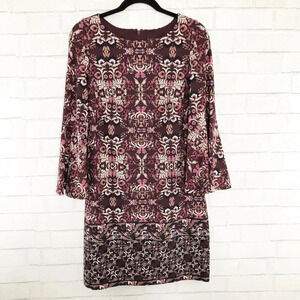 Vince Camuto Multicolor Bell Sleeve Sheath Dress Women's Size 10